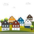 Colorful Houses For Sale / Rent. Real Estate Concept. Royalty Free Stock Photo