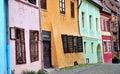 Colorful houses of Sighisoara old town Royalty Free Stock Photo