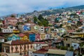 Colorful houses in slums of the city Valparaiso, Chile Royalty Free Stock Photo