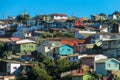 Painted houses in city Valparaiso, Chile Royalty Free Stock Photo