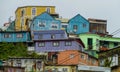 Painted houses in city Valparaiso, Chile Royalty Free Stock Photo