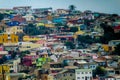 Painted houses in city Valparaiso, Chile Royalty Free Stock Photo