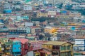 Painted houses in city Valparaiso, Chile Royalty Free Stock Photo
