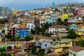 Painted houses in city Valparaiso, Chile Royalty Free Stock Photo