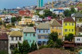 Painted houses in city Valparaiso, Chile Royalty Free Stock Photo