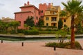 Colorful houses in Sotogrande port Royalty Free Stock Photo