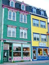 Colorful houses in St. John`s Royalty Free Stock Photo