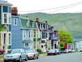 Colorful houses in St. John`s Royalty Free Stock Photo