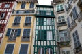 Colorful houses street facade in Bayonne city France Royalty Free Stock Photo