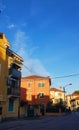 Colorful houses in the suburbs of Venice in the spring sunshine