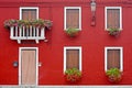 Colorful houses taken on Burano island , Venice,