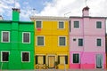 Colorful houses taken on Burano island , Venice