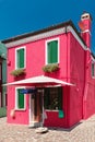 Colorful houses taken on Burano island , Venice, Italy Royalty Free Stock Photo