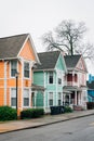 Colorful houses on 11th Street in Knoxville, Tennessee