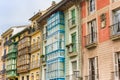 Colorful houses with traditional bay windows in Estella