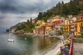 Colorful houses in Varenna, a small village along lake Como