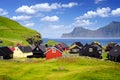 Colorful Houses in the Village of Gjogv, Eysturoy Island, Faroe Islands Royalty Free Stock Photo