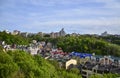 Colorful houses of Vozdvizhenka in the Podil district, Kyiv Royalty Free Stock Photo