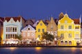 Colorful houses of Willemstad, CuraÃÂ§ao at night