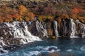 Colorful hraunfossar waterfall, Iceland Royalty Free Stock Photo