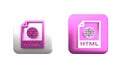 Colorful HTML file document. Download html button icon isolated on white background. HTML file symbol. Markup language