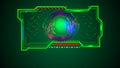 Colorful HUD element futuristic technology fingerprint censor holographic frame illustration background