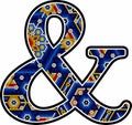 Colorful huichol style ampersand symbol