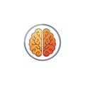 Colorful human brain icon illustration representing thinking intelligence and mental health Royalty Free Stock Photo