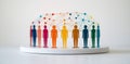 Colorful human figures connected by lines representing networking and collaboration This symbolizes unity and diversity in Royalty Free Stock Photo