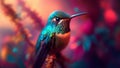 Colorful hummingbird, AI generated illustration