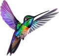 A colorful hummingbird painting. Ai-generated.