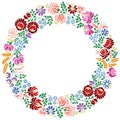 Colorful Hungarian embroidery pattern from Kalocsa region