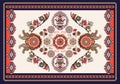 Colorful hungarian vector design for rug, towel, carpet, textile, fabric, cover. Bright floral stylized decorative