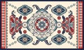 Colorful hungarian vector design for rug, towel, carpet, textile, fabric, cover. Floral stylized decorative motifs Royalty Free Stock Photo