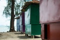 Colorful huts at the beach Royalty Free Stock Photo