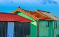 Colorful huts of fishermen against clear sky Royalty Free Stock Photo