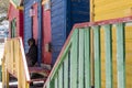 Colorful huts/ houses along the beach in Muizenberg, South Africa