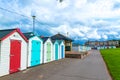 Colorful huts at Preston Sands beach Torbay United Kingdom