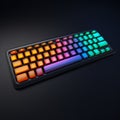 Colorful Hyperrealistic 3d Keyboard On Blank Black Background Royalty Free Stock Photo