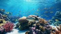 Colorful Hyperrealistic Underwater Reef With Photorealistic Marine Life Art