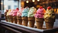 A colorful ice cream collection, a sweet indulgence in summer generated by AI