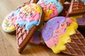 Colorful ice cream cone cookies. Royalty Free Stock Photo