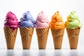 colorful ice cream cones Royalty Free Stock Photo