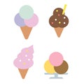 Colorful Ice cream icon set Royalty Free Stock Photo