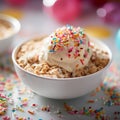 Vibrant Cereal Bowl With Ice Cream And Sprinkles