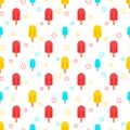 Colorful ice cream sticks seamless pattern