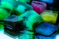 colorful ice cubes on white background, abstract, abstract background Royalty Free Stock Photo