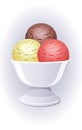 Colorful icecream in a bowl