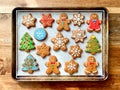 Colorful Iced Christmas Gingerbread Cookies on Royalty Free Stock Photo