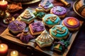 Colorful Iced Cookies with a Magical Theme